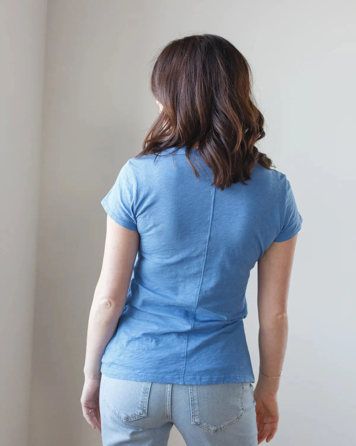 VELVET - LILITH V NECK SLUB COTTON TEE